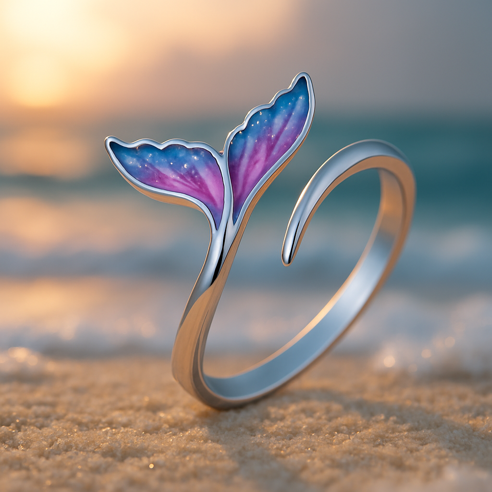 Camilla Adjustable Multicolor Dolphin Tail Ring - image 1