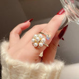 Kathleen Adjustable Pearl-Look Ring - image 2