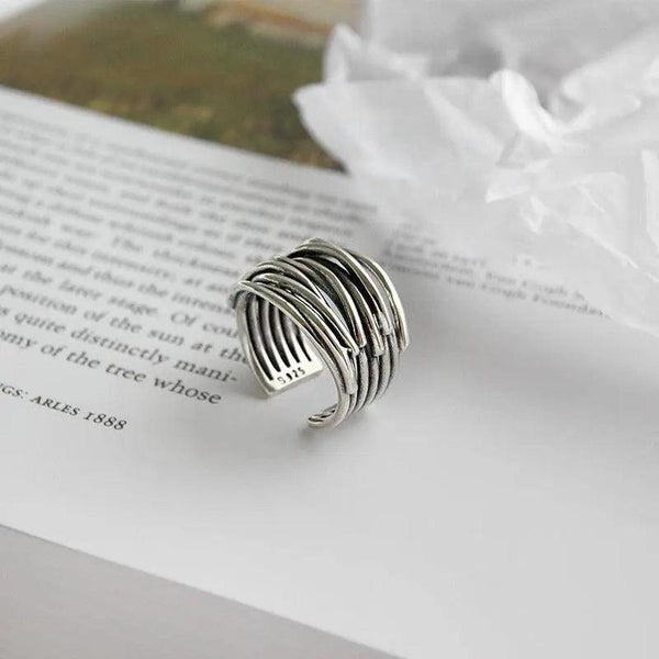 Emilia Adjustable Multi-Row Ring | Silver-Tone — image 3