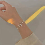 Fern Adjustable Heart Bracelet | Silver-Tone — image 3
