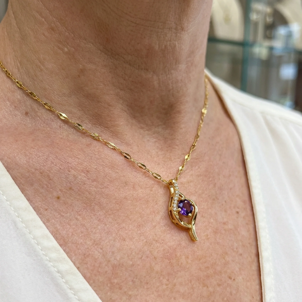 Veronica Purple Swirl Necklace | Gold-Tone — image 2