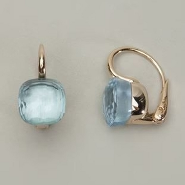 Iris Vintage-Style Blue Sparkle Leverback Earrings - image 1