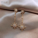 Vivienne Vintage-Style Sparkling Star Earrings | Gold-Tone