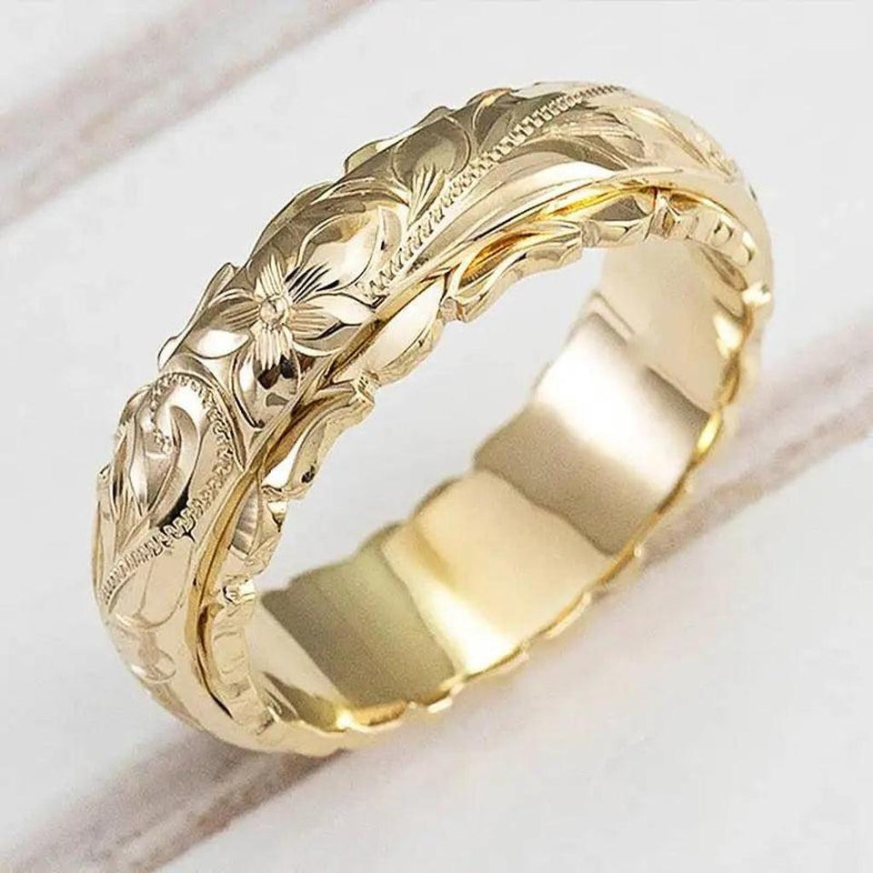 Loretta Vintage-Style Floral Ring | Gold-Tone