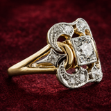 Constance Vintage-Style Rectangular Accent Ring | Two-Tone