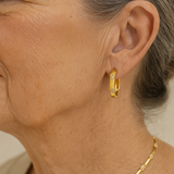 Thea Vintage-Style Wheel Earrings with Gold-Tone Flower — image 2