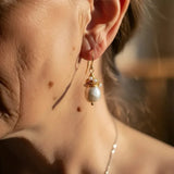 Eileen Vintage-Style Pearl-Look Earrings with Gold-Tone Threads — image 2