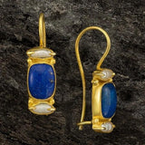 Ida Vintage-Style Blue Earrings | Gold-Tone
