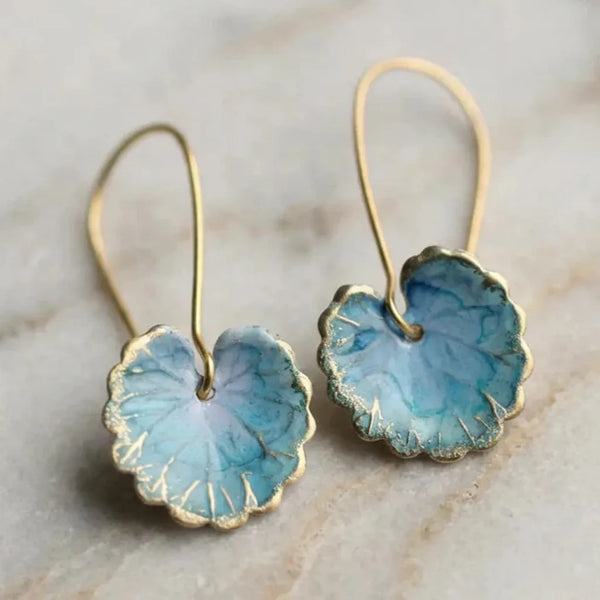 Rosemary Vintage-Style Blue Leaf-Shaped Earrings - image 2