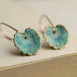 Rosemary Vintage-Style Blue Leaf-Shaped Earrings - image 4