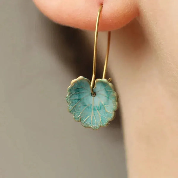 Rosemary Vintage-Style Blue Leaf-Shaped Earrings - image 5