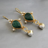 Aurelia Vintage-Style Red Accent and Daisy Earrings - image 2