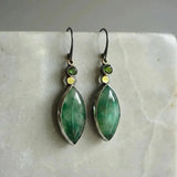 Lucy Vintage-Style Green Stone Earrings - image 2