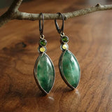 Lucy Vintage-Style Green Stone Earrings - image 1