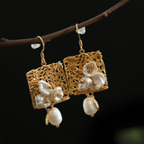 Catherine Floral Earrings with White Pearl-Look Details - image 1