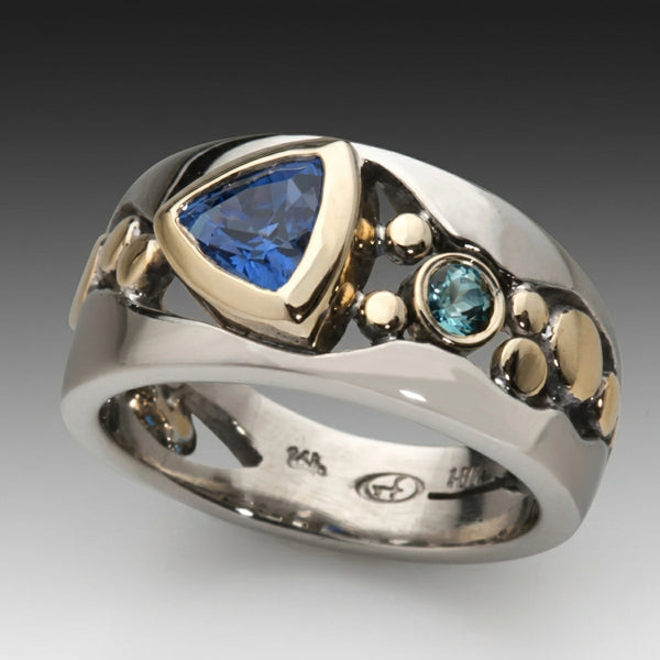 Genevieve Vintage-Style Blue Ring - image 1