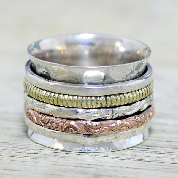 Henrietta Vintage-Style Wheel Ring | Two-Tone