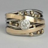 Meredith Vintage-Style Ring with Sparkle and Gold-Tone Details