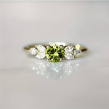 Evangeline Vintage-Style Green Sparkle Ring - image 1