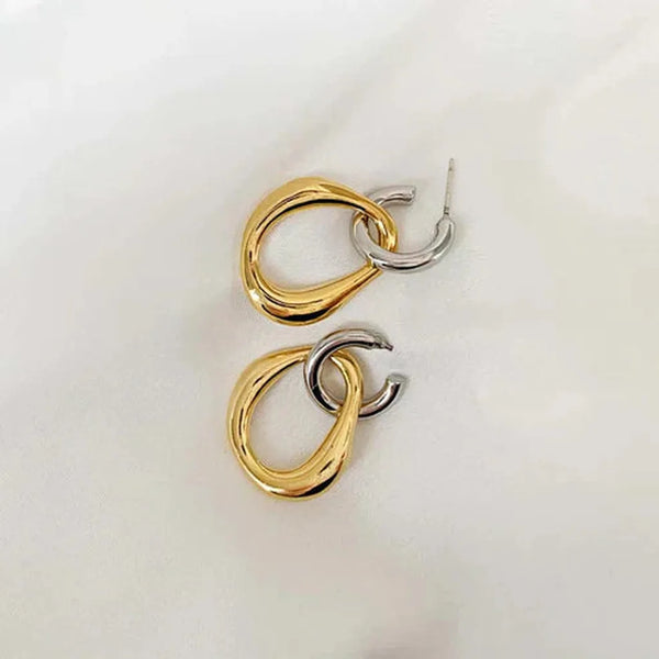 Lois Vintage-Style Earrings | Two-Tone — image 2