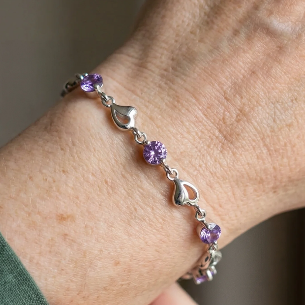 Maria Purple Heart Necklace | Silver-Tone — image 2