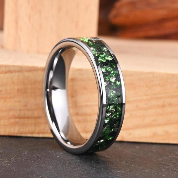 Douglas Green Inlay Band Ring - image 4
