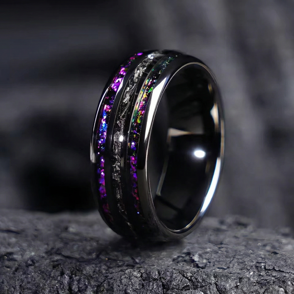 Noel Multicolor Triple Inlay Band Ring - image 4