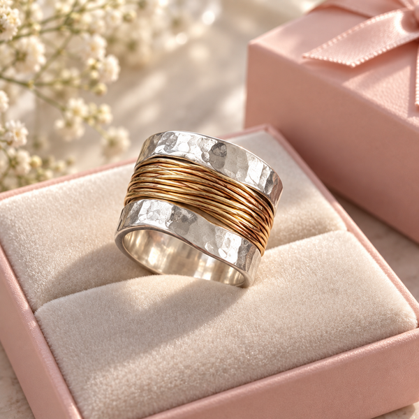 Isabel Silver-Tone Ring with Gold-Tone Threads — image 5