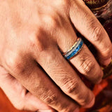 Marcus Blue Inlay Band Ring | Rose-Gold-Tone — image 2