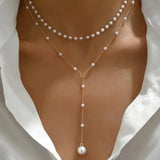 Ivy Double-Strand Pearl-Look Charm Necklace - image 1