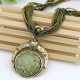 Lucinda Retro Green Accent Pendant Necklace - image 1