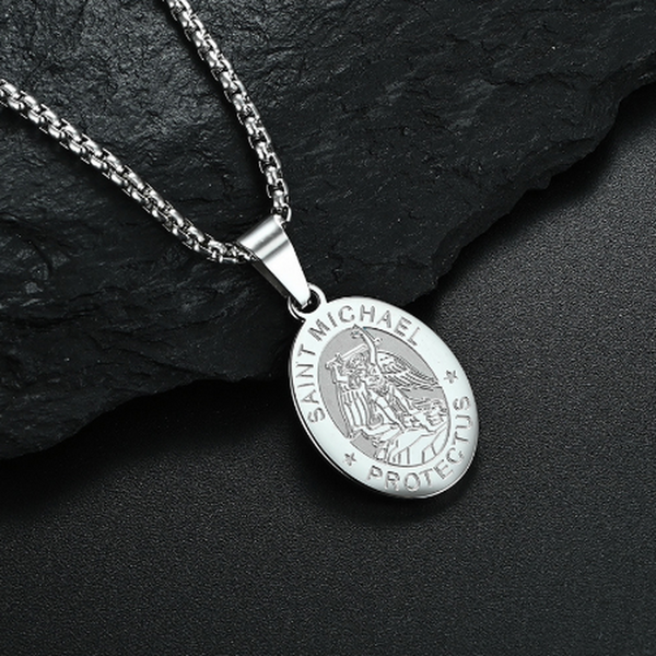 Evangeline Oval Angel Portrait Necklace - image 3