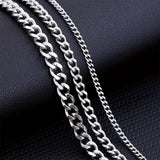 Edmund Men's Minimalist Curb Chain Necklace — Silver-Tone — image 1