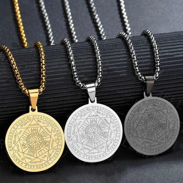 Lily Angel and Six-Star Medallion Necklace - image 1