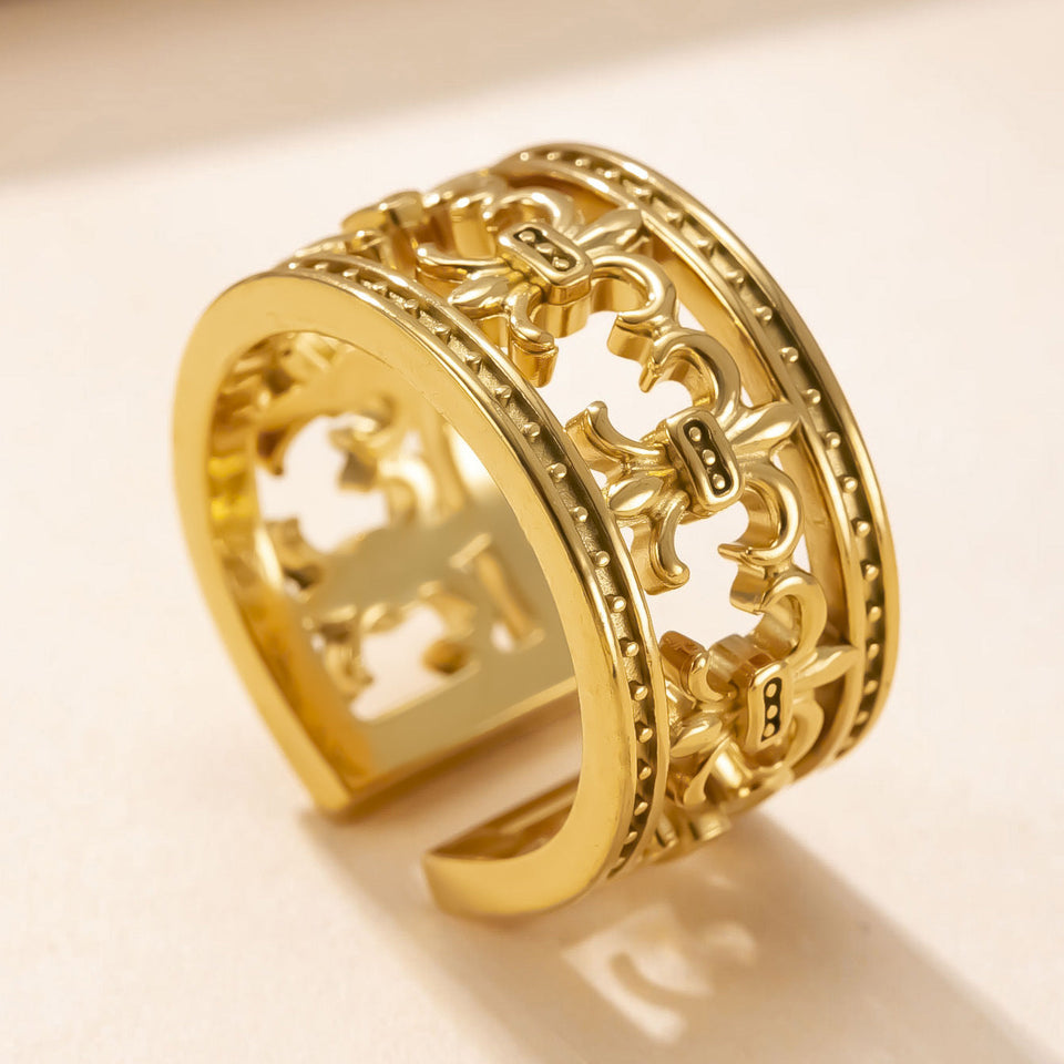 Jasper Crown Ring — Gold-Tone — image 1