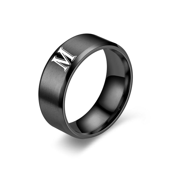 Harvey Initial Ring | Black - image 13