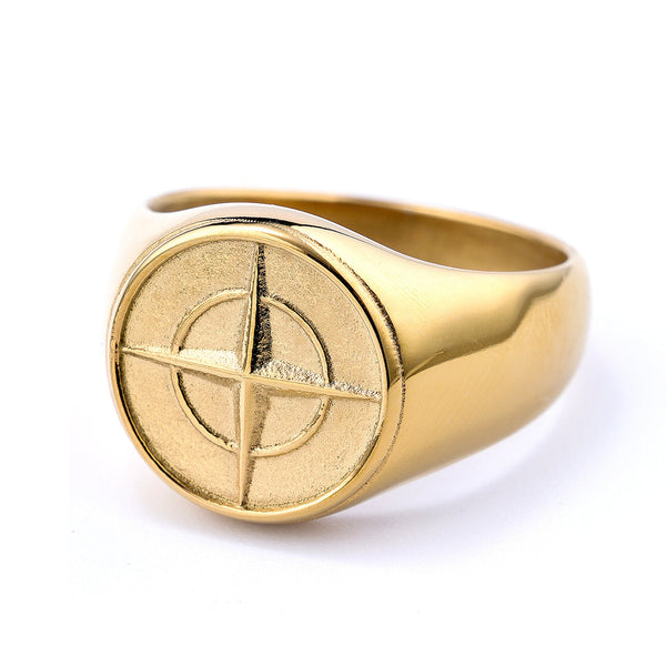 Edmund Compass Signet Ring — Gold-Tone — image 1