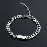 Graham Curb Chain Tag Bracelet | Silver-Tone