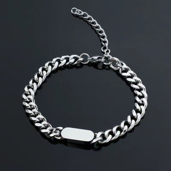 Graham Curb Chain Tag Bracelet | Silver-Tone