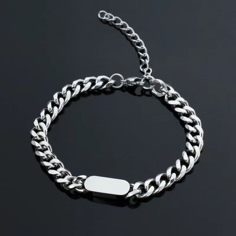 Graham Curb Chain Tag Bracelet | Silver-Tone