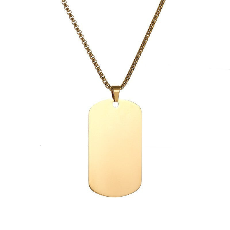 Francis Minimal Tag Pendant Necklace — Gold-Tone — image 1