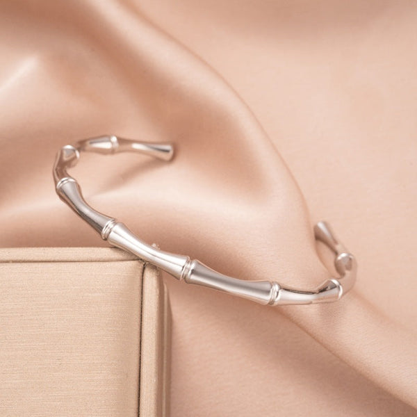 Elliot Bamboo Motif Bangle — Silver-Tone — image 1