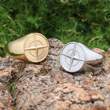 Edmund Compass Signet Ring | Silver-Tone — image 3