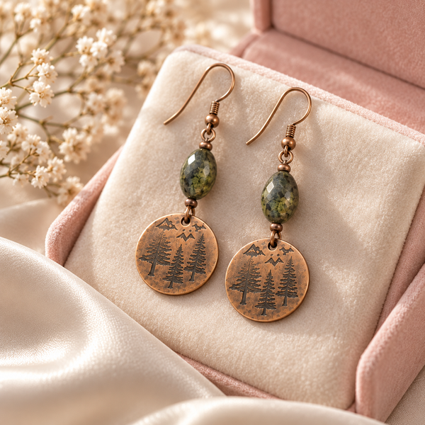 Rosalie Pine Earrings | Copper-Tone