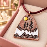 Livia landscape pendant necklace in the Audrey Roman Jewels boutique — macro