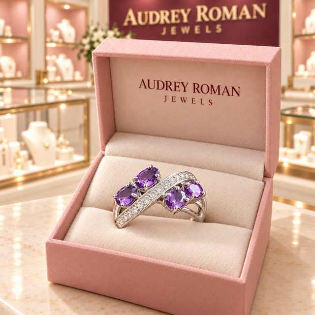 Marianne Purple Flow Ring | Silver-Tone