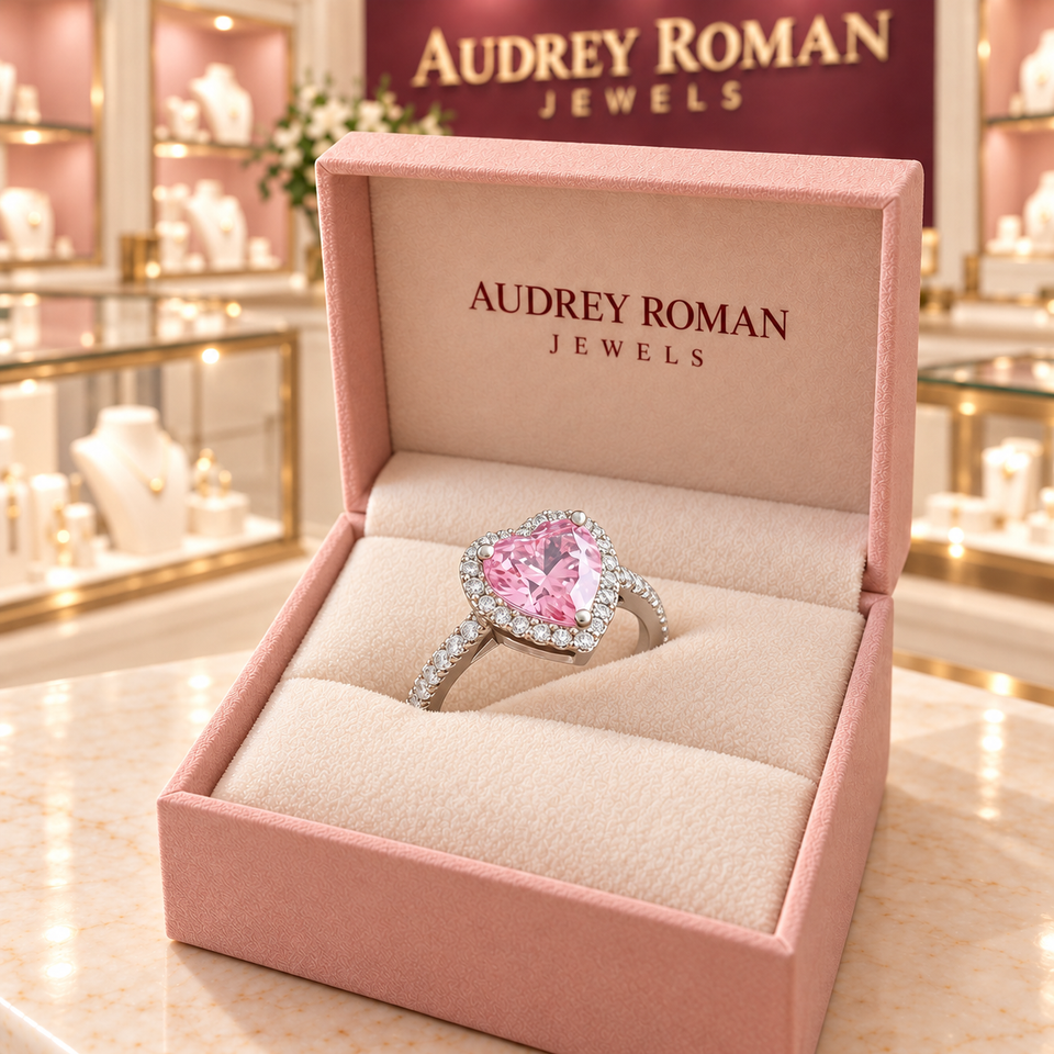 Catherine Heart Ring | Silver-Tone in its Audrey presentation box.