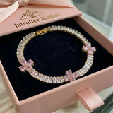 Margot Purple Heart and Clover Bracelet | Gold-Tone — image 3