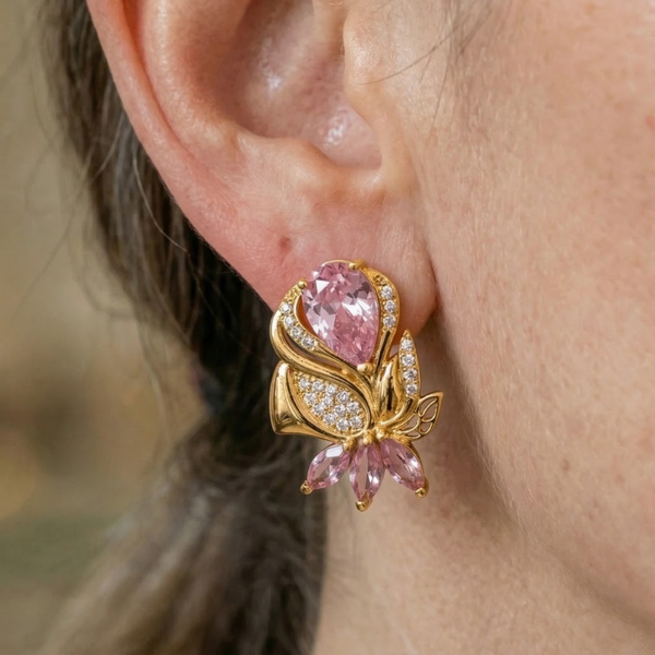 Mabel Rose Petal Earrings | Gold-Tone — image 2