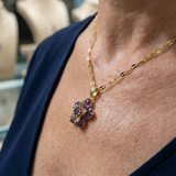 Olivia Purple Flower Necklace | Gold-Tone — image 2